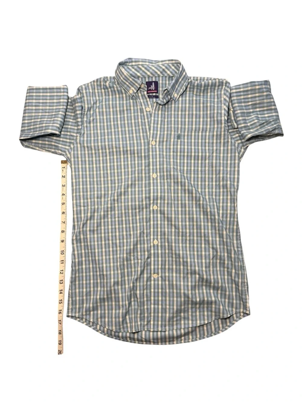 johnnie-O Boys Size 16 PREP-FORMANCE Button Down Long Sleeve Plaid Shirt XL